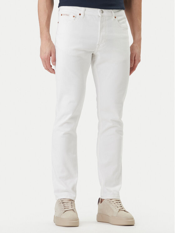 Calvin Klein Jeans Jeansy LV04RF751G Écru Slim Fit
