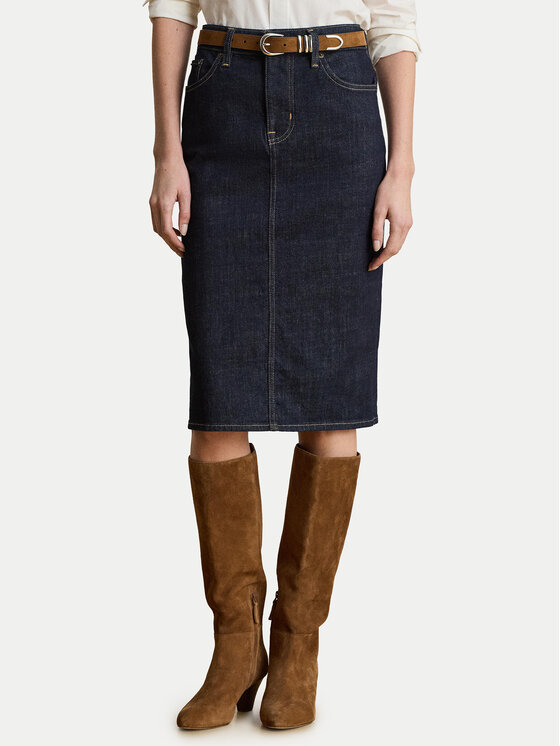 LAUREN RALPH LAUREN Spódnica ołówkowa 200P14644001 Granatowy Regular Fit