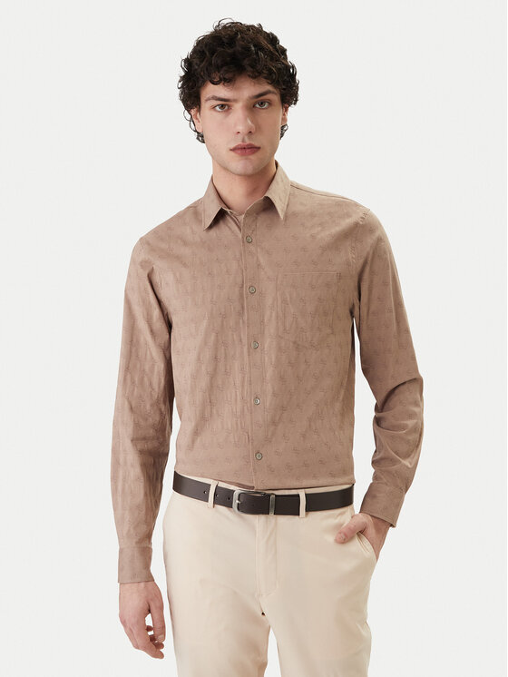 Guess Koszula M6GH18 W1713 Brązowy Regular Fit