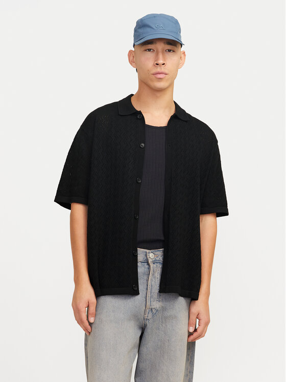 Jack & Jones Koszula Tyler 12272863 Czarny Loose Fit