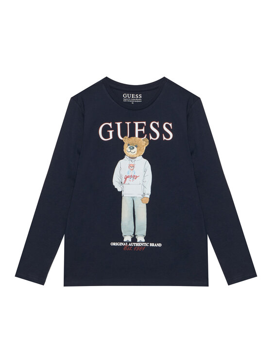 Guess Bluzka L6YI20 K3752 Granatowy Regular Fit