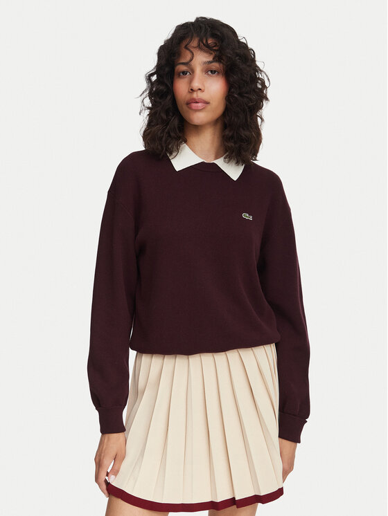 Lacoste Sweter AF4158 Brązowy Regular Fit