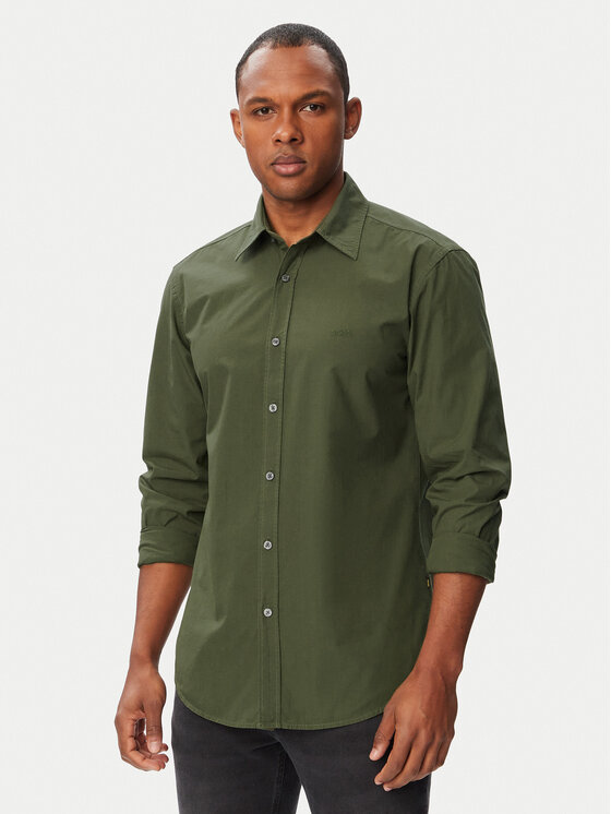 BOSS Koszula Relegant_6_M 50518304 Zielony ciemny Regular Fit
