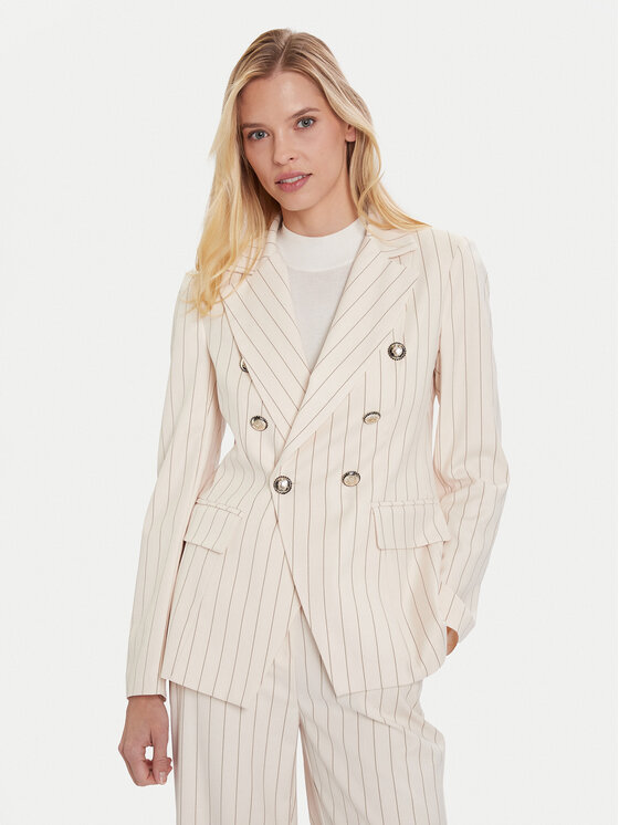 Maryley Marynarka 25IB139/M17 Écru Regular Fit