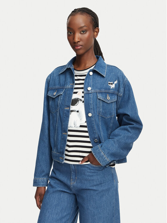 KARL LAGERFELD Kurtka jeansowa B3W14010 Niebieski Regular Fit