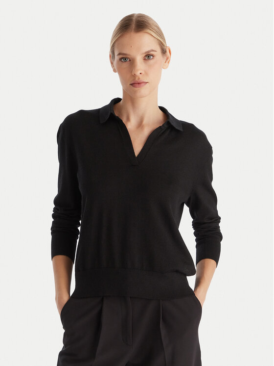 Calvin Klein Sweter LV044A305G Czarny Regular Fit
