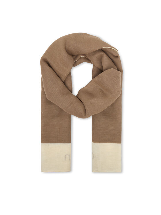 Calvin Klein Szal Linen Blend Emblem Pareo Scarf LV04F9021G Beżowy
