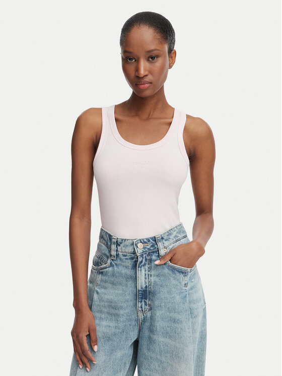 HUGO Top Damatank 50572293 Różowy jasny Extra Slim Fit
