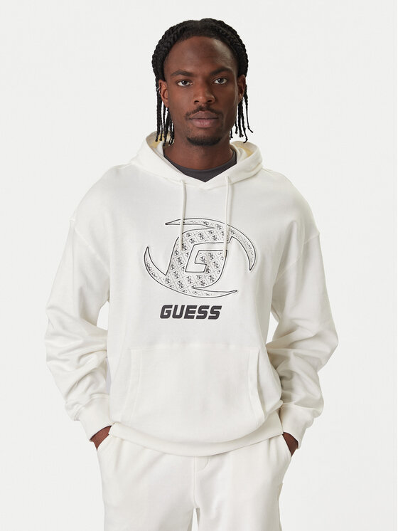 Guess Bluza Z6RQ05 K9YI1 Biały Regular Fit