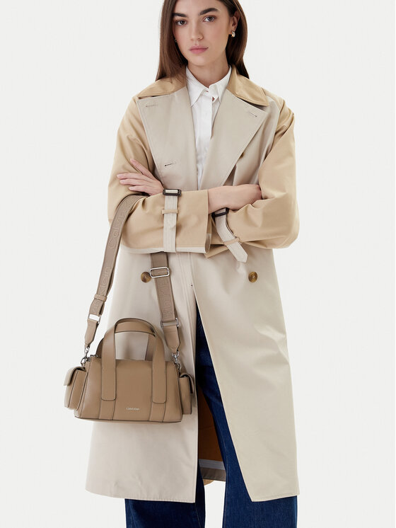 Calvin Klein Torebka Webbing Strap Pocket Bag LV04F3291G Beżowy