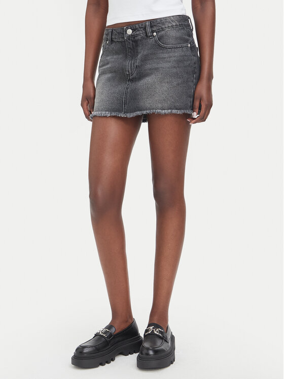 Juicy Couture Spódnica jeansowa JCDGS126958 Szary Regular Fit