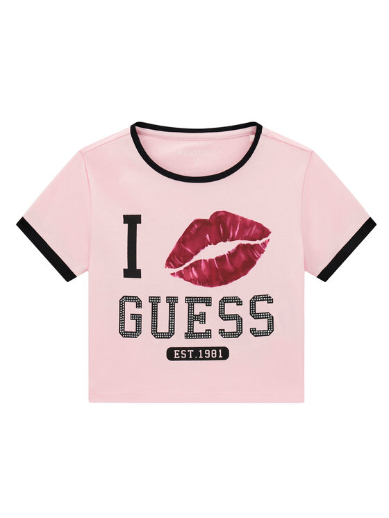 Guess T-Shirt J6YI11 K3716 Różowy Regular Fit