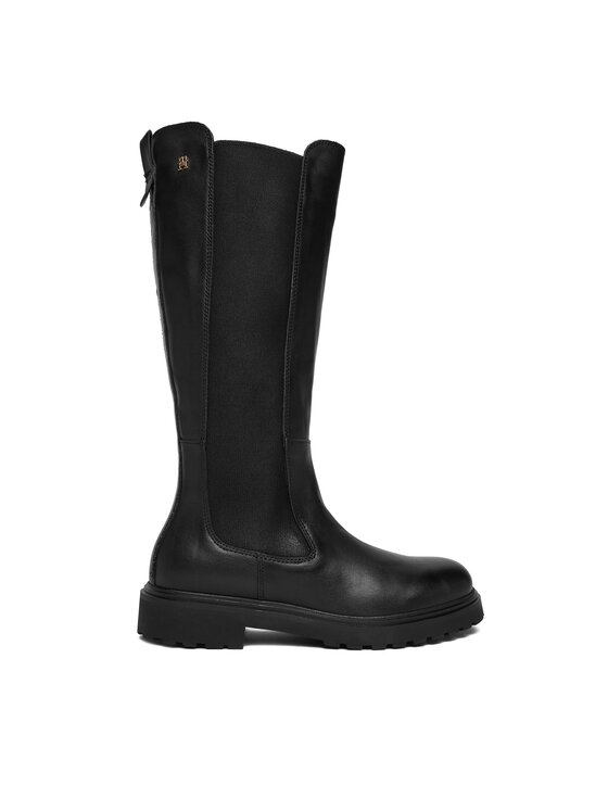Tommy Hilfiger Kozaki Th Lthr Cleated Long Boot FW0FW08985 Czarny