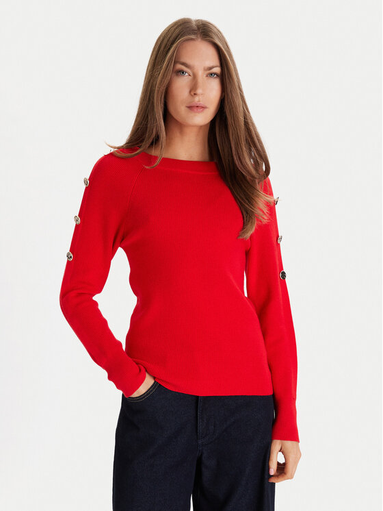 Morgan Sweter 252-MTECNA Czerwony Regular Fit