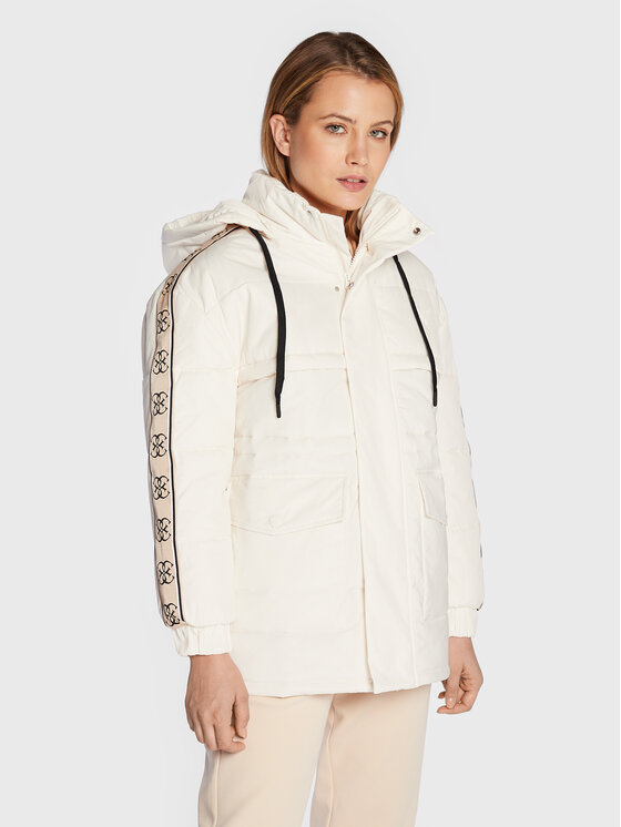 Guess Kurtka zimowa 4G V2BL09 WF330 Écru Regular Fit