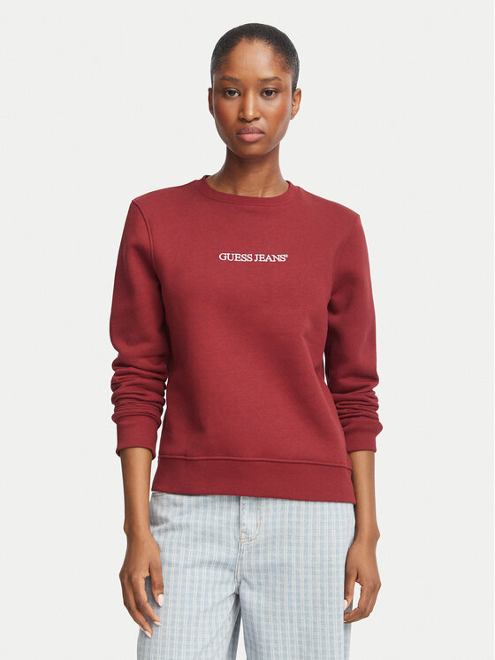 Guess Bluza W4YQ10 KC811 Bordowy Regular Fit