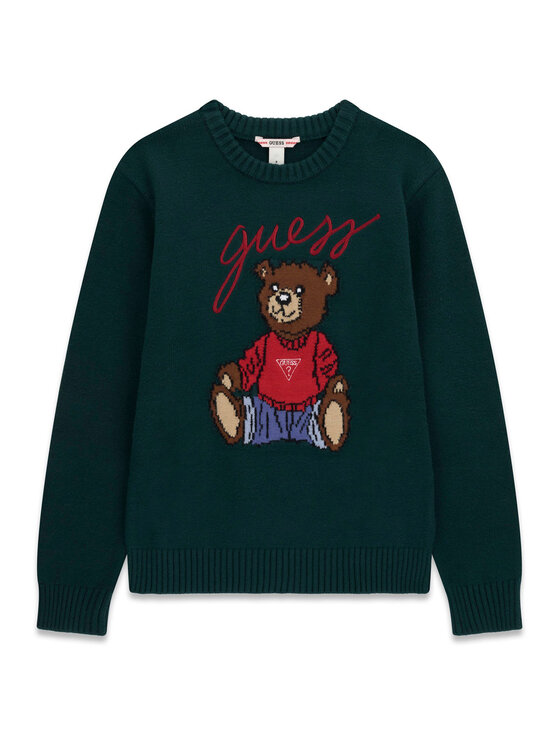 Guess Sweter H6BR01 Z1336 Zielony ciemny Regular Fit