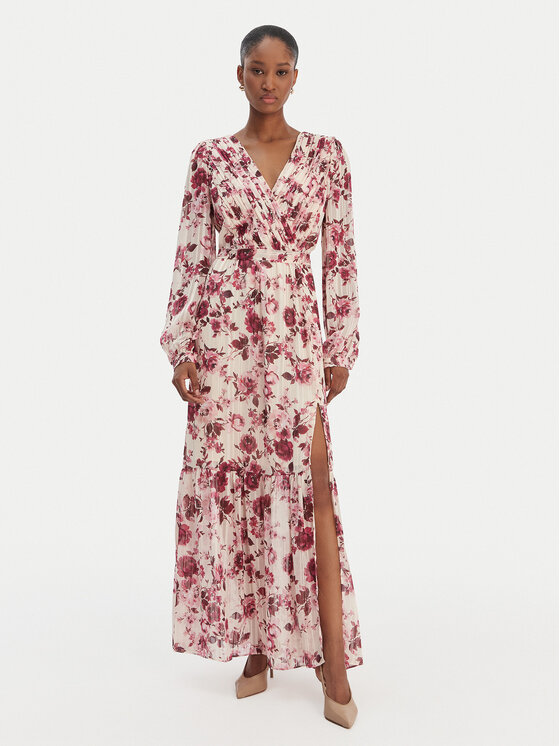 Guess Sukienka wieczorowa W6RK39 WJ712 Kremowy Regular Fit