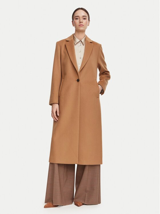 Marella Płaszcz wełniany Pavido 2623016031 Brązowy Loose Fit