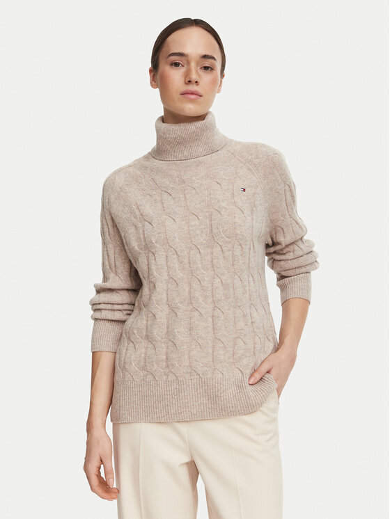Tommy Hilfiger Golf WW0WW46791 Beżowy Regular Fit