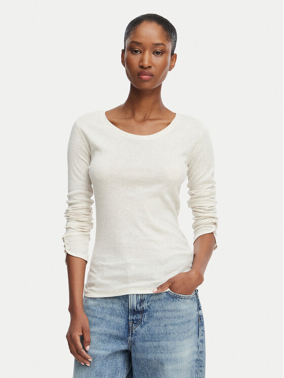 BOSS Bluzka Edeline 50566005 Kremowy Regular Fit