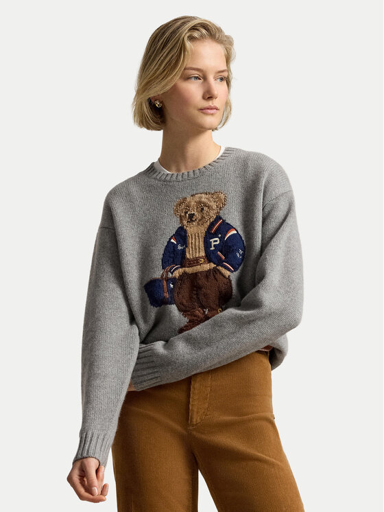 Polo Ralph Lauren Sweter 211B17771002 Szary ciemny Relaxed Fit