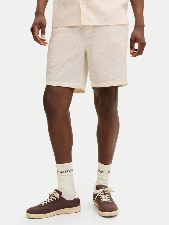 Jack & Jones Szorty materiałowe St.Jaiden 12293471 Kremowy Relaxed Fit