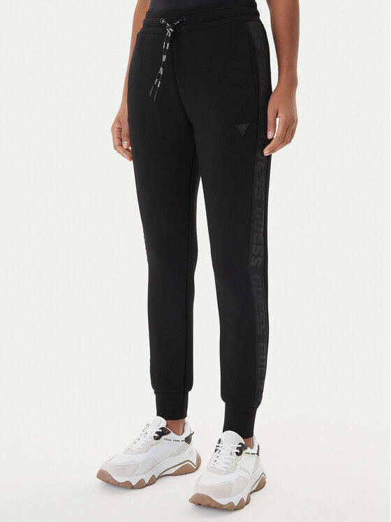 Guess Spodnie dresowe V2YB18 K7UW2 Czarny Regular Fit