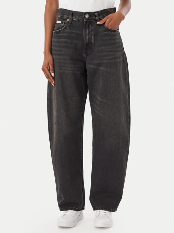 Calvin Klein Jeans Jeansy LV047F686G Czarny Barrel Fit