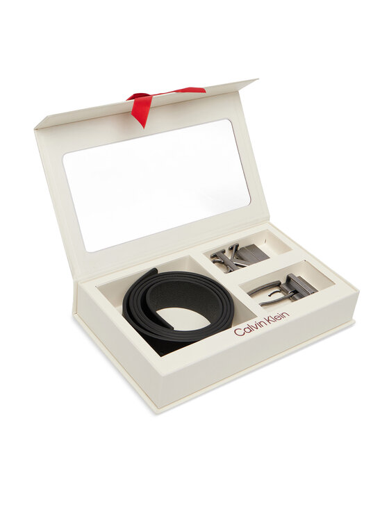 Calvin Klein Pasek Two Belt Rev Gift Set 35Mm LV04D0025G Czarny