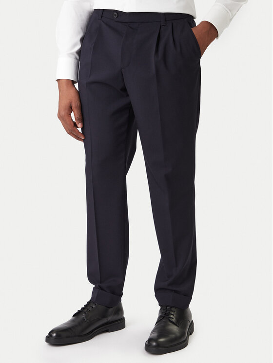 BOSS Spodnie materiałowe C-Perin-DPL 50545822 Granatowy Tapered Fit