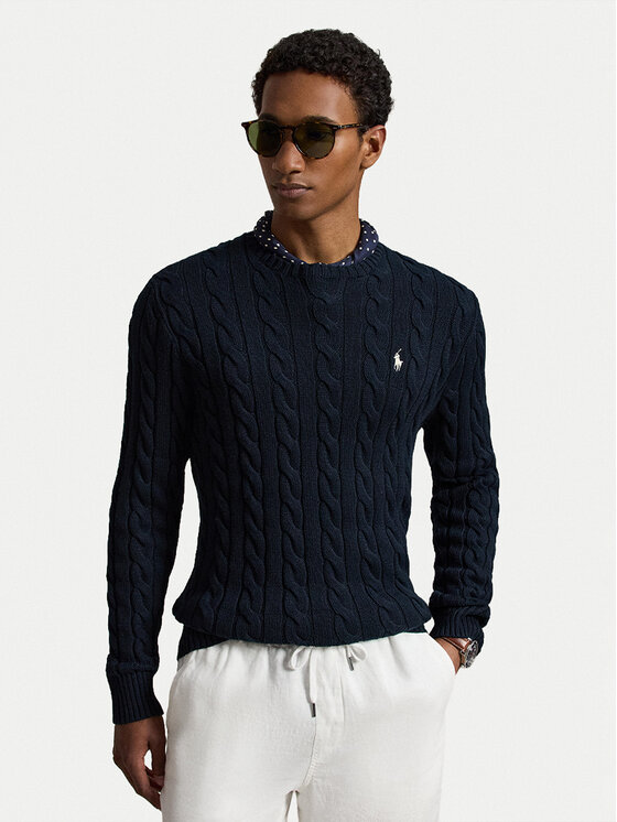 Polo Ralph Lauren Sweter 710775885555 Granatowy Regular Fit