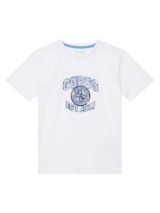 Guess T-Shirt L6RI13 K8HM4 Biały Regular Fit
