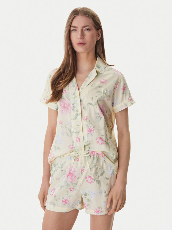 LAUREN RALPH LAUREN Piżama ILN12493 Żółty Regular Fit