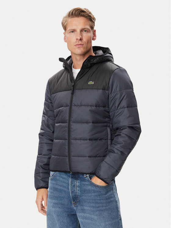Lacoste Kurtka przejściowa BH6763 Szary ciemny Regular Fit