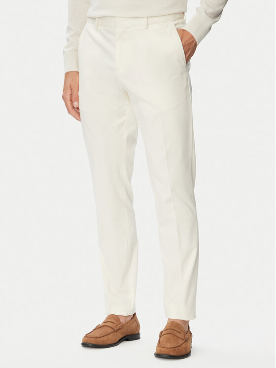 BOSS Chinosy C-Genius-DTL-WG-264F 50571185 Kremowy Slim Fit