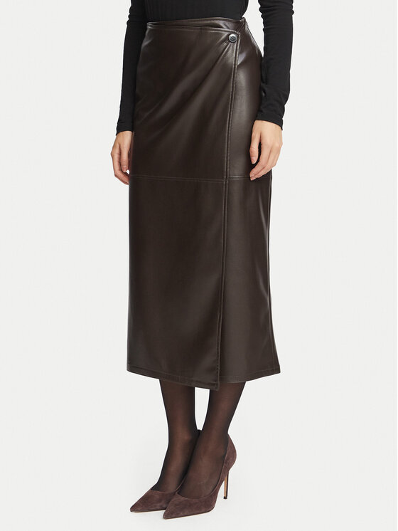 Marella Spódnica z imitacji skóry Utile 2625776012 Brązowy ciemny Regular Fit