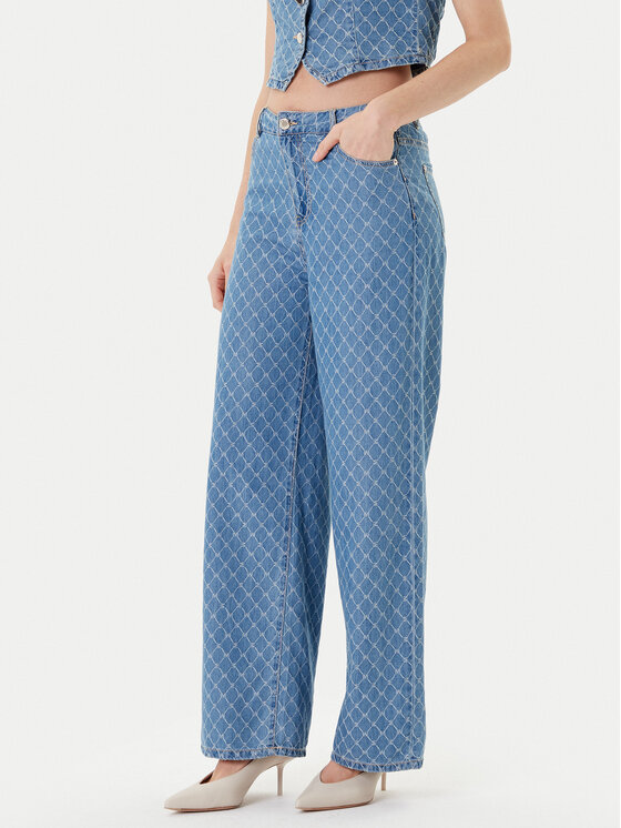 Morgan Jeansy 252-PSTEL Niebieski Wide Leg