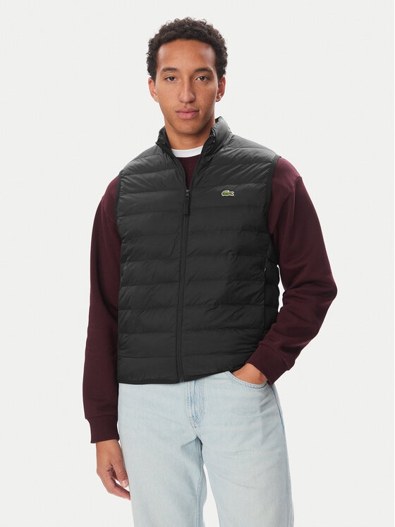 Lacoste Bezrękawnik BH8693 Czarny Regular Fit