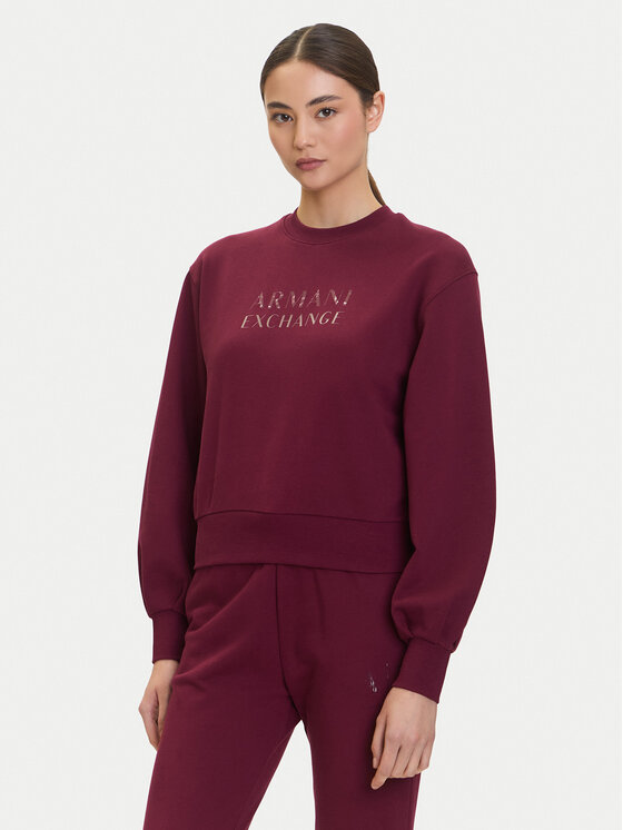 Armani Exchange Bluza XW000747 AF16114 UA343 Bordowy Relaxed Fit