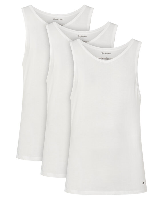 Calvin Klein Underwear Komplet tank topów Tank 3Pk LV00NB4184 Biały Slim Fit