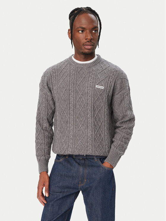 Guess Jeans Sweter M6BR01 Z1224 Szary Regular Fit