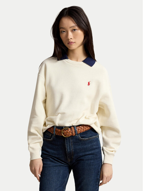 Polo Ralph Lauren Bluza 211B17785002 Kremowy Relaxed Fit
