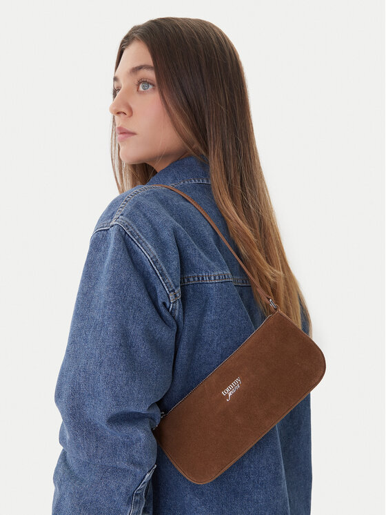 Tommy Jeans Torebka Tjw Must Suede Shoulder Bag AW0AW18454 Brązowy