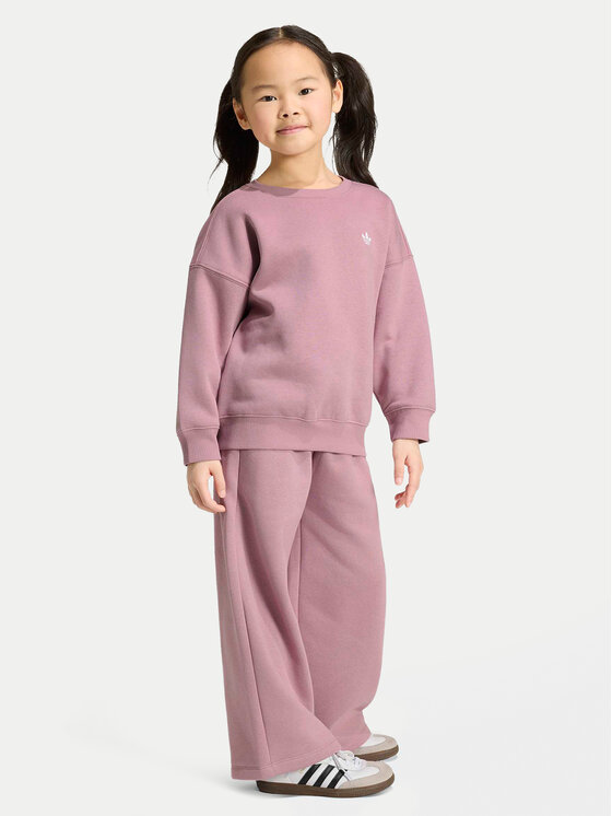 adidas Dres Loose Crew Top & Wide Leg Pants Set KT2242 Różowy Relaxed Fit