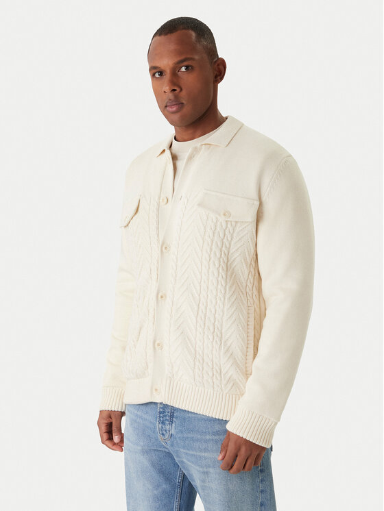 JOOP! Jeans Kardigan Walto 30047659 Écru Modern Fit