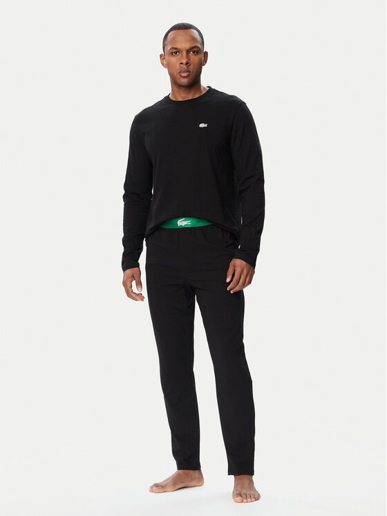 Lacoste Piżama 4H0924 Czarny Regular Fit
