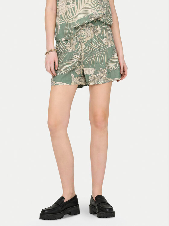 ONLY Szorty materiałowe Palina 15324504 Zielony Regular Fit