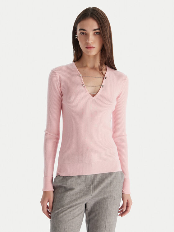 Patrizia Pepe Sweter 2K0331/K7S0-M555 Różowy Regular Fit