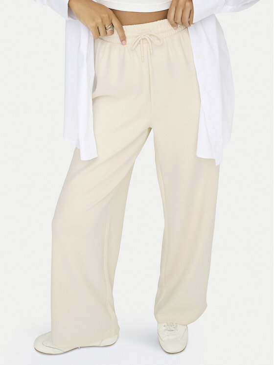 ONLY Spodnie dresowe Scarlett 15346400 Écru Regular Fit